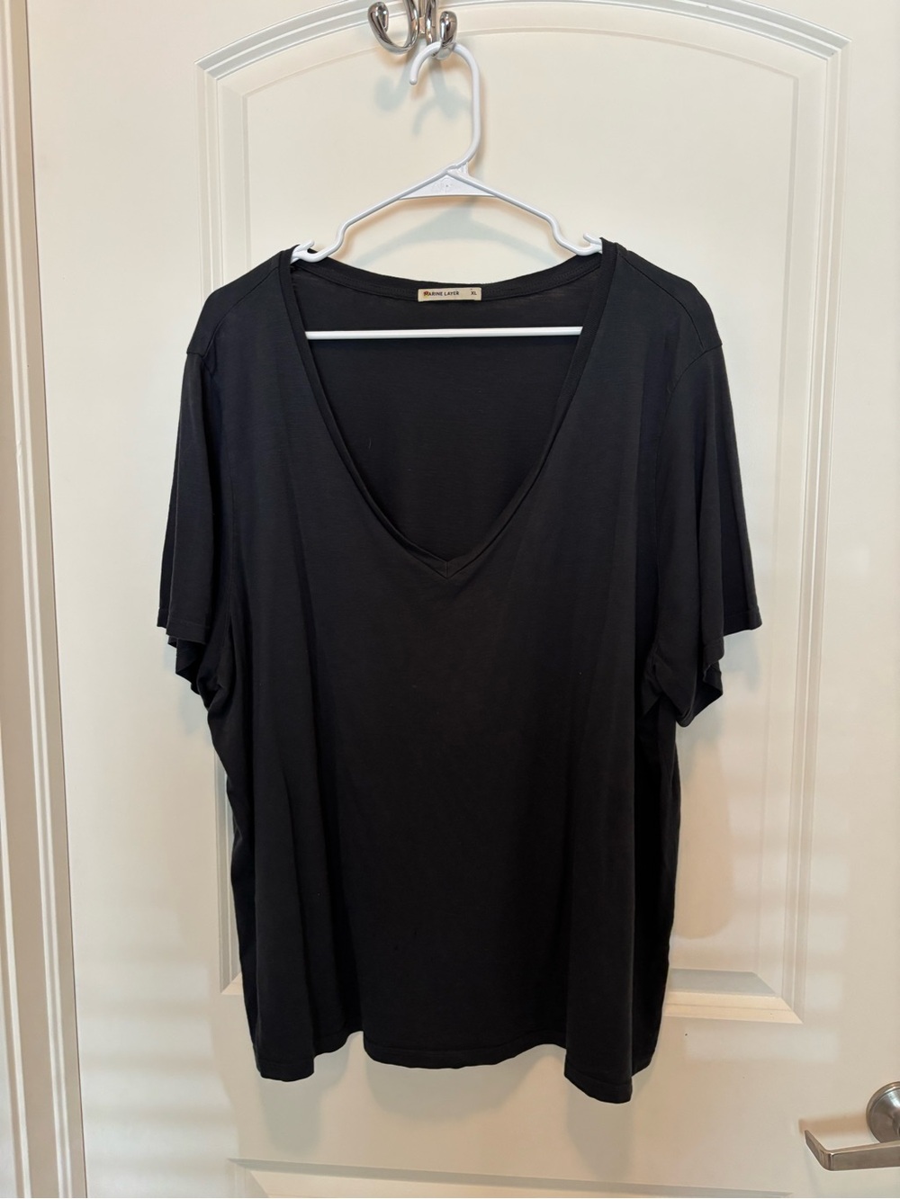 Marine Layer Black V-Neck Short Sleeve Tee